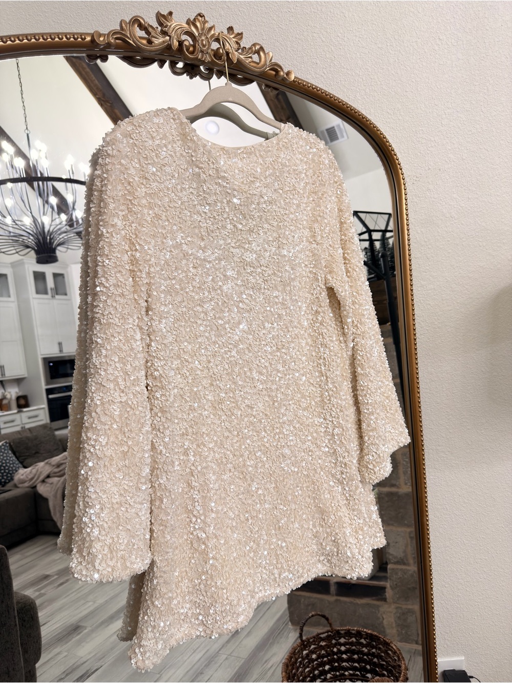 H&M- Limited Edition Holiday Sequined Tie Back Dress. SMALL